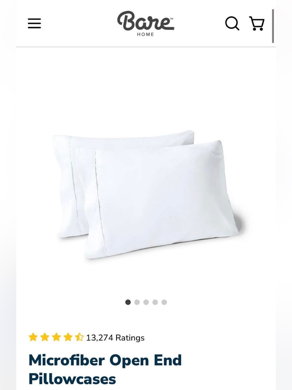 Soft Microfiber Pillowcases in White – Pack of 2
